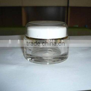 Clear Cosmetic Cream Jars with white cap