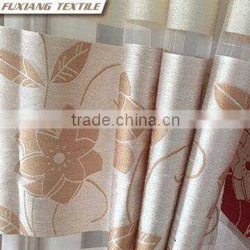 Polyester Voile Jacquard Stripe 8 Eyelets Window Beige Curtain photo-2
