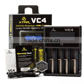 Cheap Xtar VC4 four slot charger for Li-ion NiMh battery charger with LCD Display