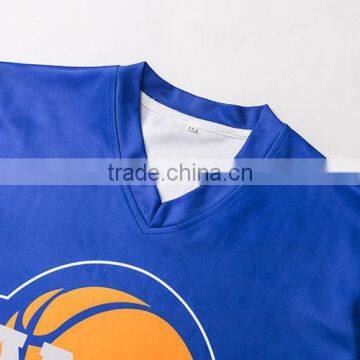 Dark Color v Neck Long Sleeve Basketball Jersey Uniform Design Color Blue