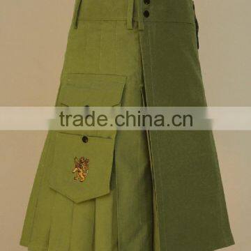 Utility Cargo Kilt With Two Side Cargo Pockets On Both SIde Made Of Poly Cotton Masterial