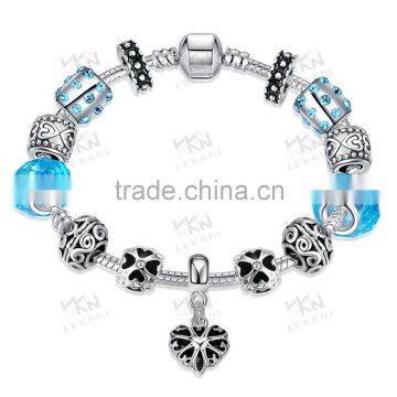 Coulourful DIY Fashion Handmade Silver plated charm Bracelet