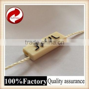 Fashional good quality plastic seal tag with logo string seal anti-theft jewelry tag