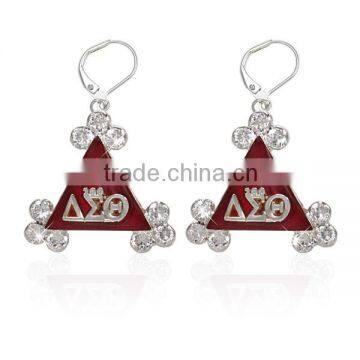 Vnistar red non-pierced delta earring ladies's fancy cheap greek jewelry wholesale