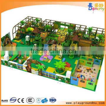 Kids indoor playground school playground with playhouse and plastic slides