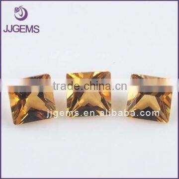 Factory Manufacturer Synthetic 6*6mm Yellow Princess Cut Hydrothermal Quartz