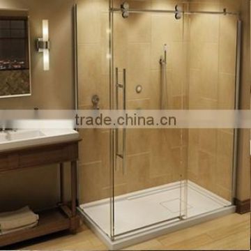 Rectangular Frameless Tempered Glass Shower Door Bathroom Shower System