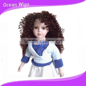 Beautiful and fashion curly with kanekalon fiber doll wig