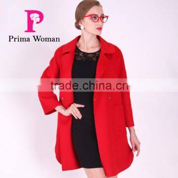 2016 New Design Spring Medium Length Women Slim Fit Wool Coat photo-4