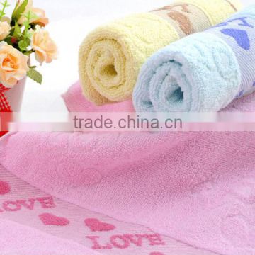 cheap 100% cotton LOVE heart jacquard design towel cheap wholesale hand towels