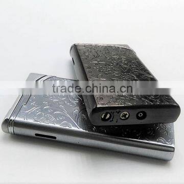 Silver Metal Lighters Laser Cigarette Case Thin Lighter photo-6