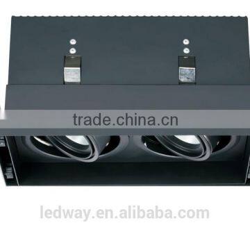 2*10W 2*15W LEDWAY LED Indoor MR16 Two-head Trimless Grille Spot Lamp IP20 With Decorated Plat