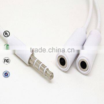 High quality 3.5mm headphone jack y splitter audio adapter cable