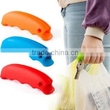 Comfortable silicone shopping bag handle grip with hanging hole