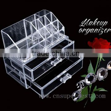 Customized clear acrylic cosmetic organizer