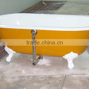 free standing dual cast iron bath tub soaking clawfoot bath