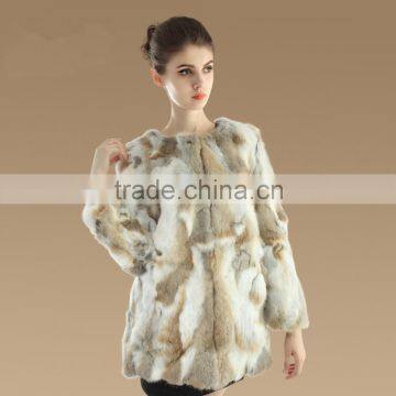 2016 Hot selling Genuine rabbit fur coat for lady