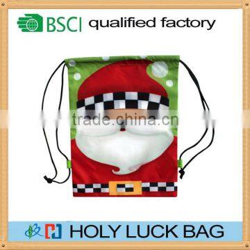 2016 christmas gift nylon polyester drawstring bag rucksack HL-PB044