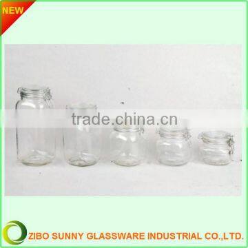 Clear Glass Jar With Glass Lid