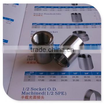 DIN2999 EN 10241 full parallel threaded stainless steel sockets couplings