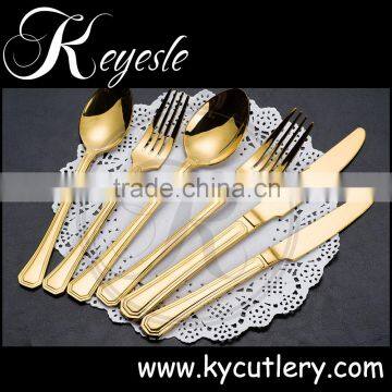 gold plated flatware sets, bulk gold cutlery, wedding cutlery set wholesale                        
                                                Quality Choice