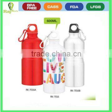 Aluminium Water Bottle 600ml with curvy style