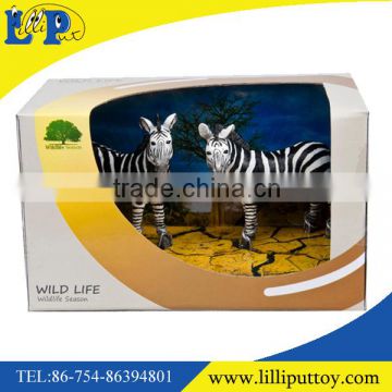 Interesting pvc wild zebra toy set for children