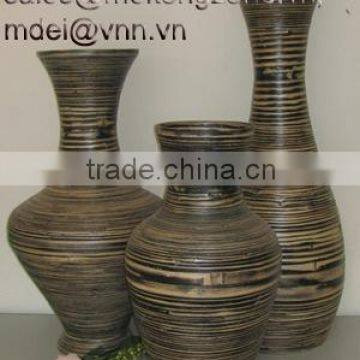 Vase, flower pot made from natural bamboo