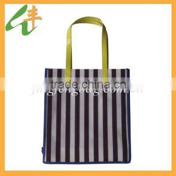 2014 promotional fashion stripe pvc shopping bag