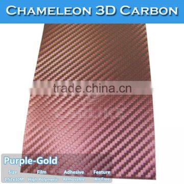 Fast Delivery 3D Chameleon Carbon Fiber PVC Film Sticker Auto Cover Vinyl photo-4