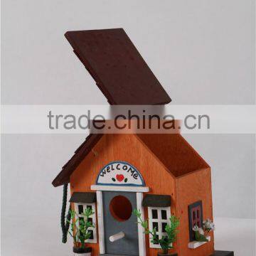 New wooden colored birdhouse for decoration birdnest for indoor and outdoor