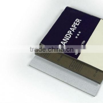 Silicon carbide coated dry abrasive sheet with latex paper suitable for power and air sander