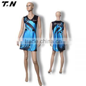 Fashionable sublimaiton custom design netball dress