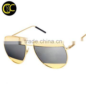 New Fashion Sunglasses Women Original Brand Designer Coating Vintage Copper Frame Sun Glasses Ladies Men Eyewear Shades CC5047