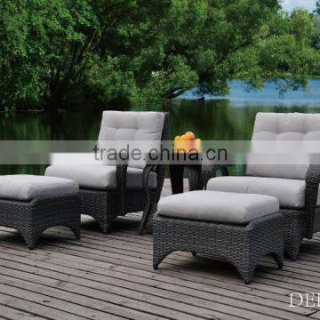 Comfy luxury outdoor synthetic rattan loungers furniture lounge for garden lazy lounger