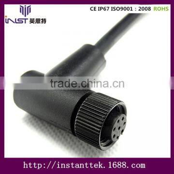 INST M12 bend angle 8pin waterproof connector