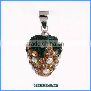 Wholesale 3D Colorful Rhinestone Strawberry Dangle Charms For Jewelry Making CPP-SB001F