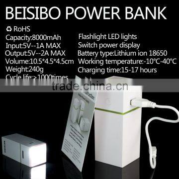 8000 mAh power bank portable charger power banks , mobile power bank