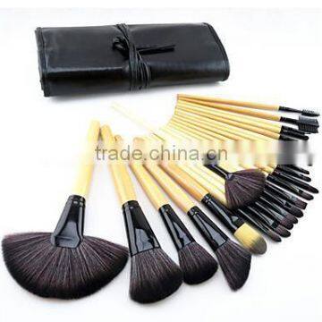 24pcs Pony Hair Makeup Brushes set Professional Wood Handle Burlywood blush/foundation/powder/concealer brush/ shadow/eyeliner