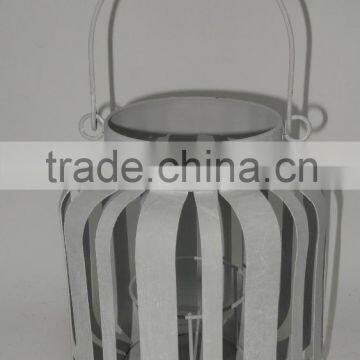 Premier quality metal lantern with handle and glass cup inside