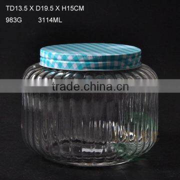 Wholesale the capacity greater than 1000ml glass storage jar with screw lid