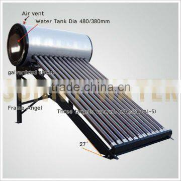 Non pressure solar water heaters, solar geyser, solar thermal energy system