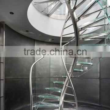 DNA Helical glass spiral Staircase with frameless glass railing                        
                                                Quality Choice