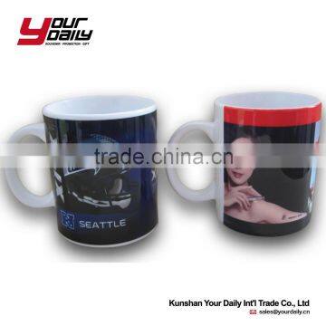 promotional gitem white coated ceramic white blank sublimation mug