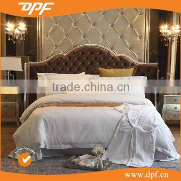 Luxury five-star hotel linen 300T jacquard hotel white cotton bedding set