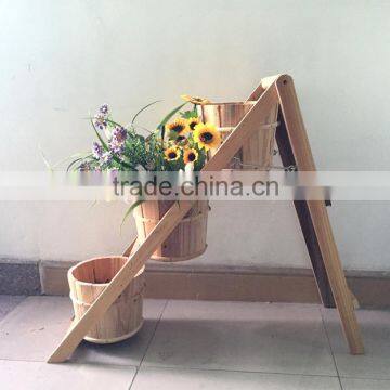 3 layer wooden flower pot