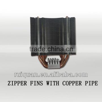 Soldered Heat Pipe with Copper Fins and base