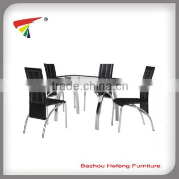 Modern metal glass dining table set