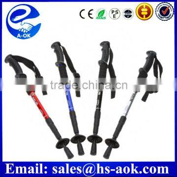 A-OK Hot Sale "T" Walking Cane Trekking Pole Telescope Hiking Stick Mountaineering Climb Ultralight Nordic Walking Stick Quality Choice