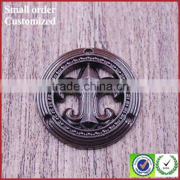 Private gun custom brand embossed logo zinc metal label